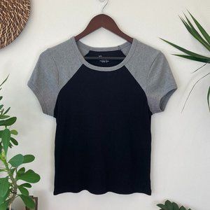 cropped raglan baseball tee